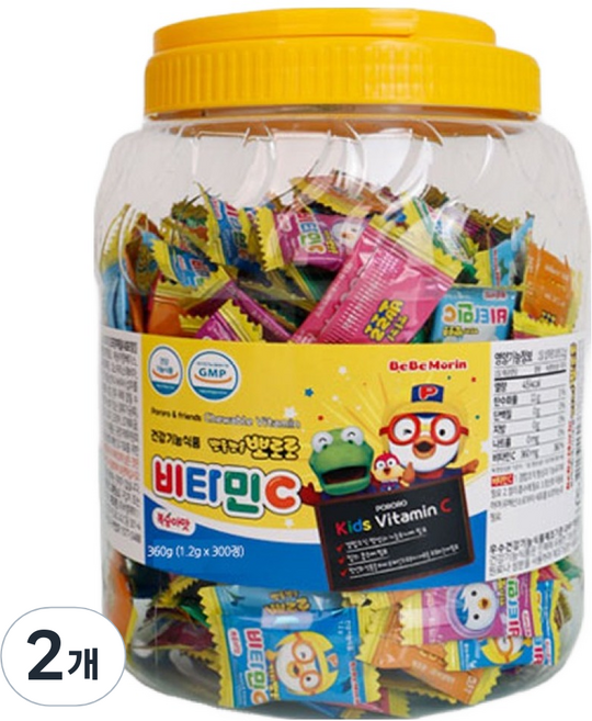베베모린 뽀로로 비타민C 300p, 300정, 2개