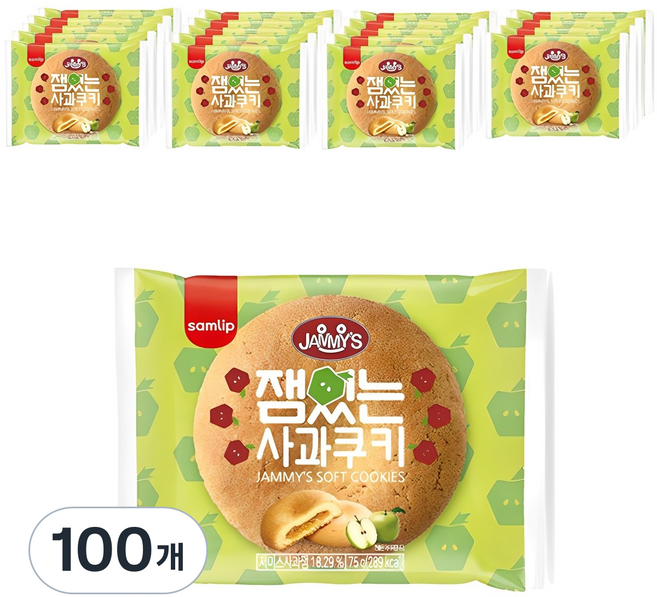 재미스 잼있는 사과쿠키, 75g, 100개