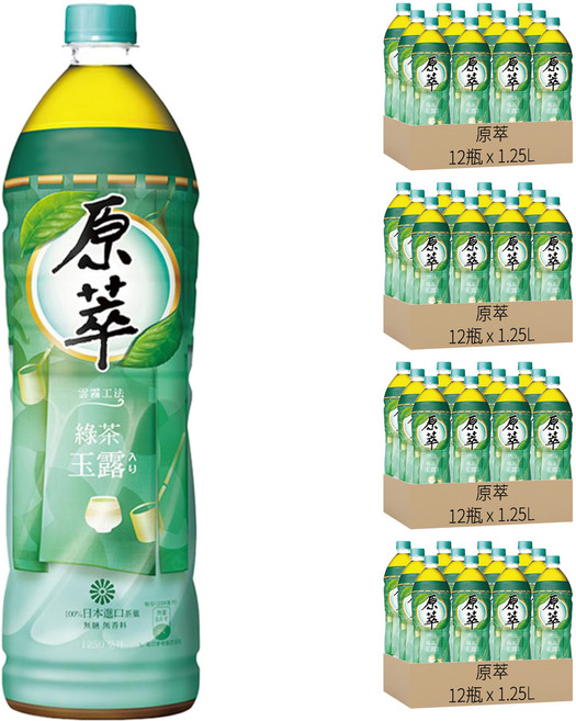 原萃 綠茶玉露, 1.25L, 48瓶