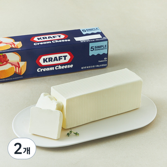 크래프트 크림치즈, 1.36kg, 1개입, 2개