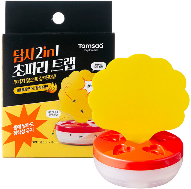 탐사 2in1 초파리 끈끈이 트랩, 1개, 40g