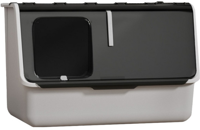 UrbanPaw 守愛前艙口超大全封閉貓砂盆, 1個, 黑灰色