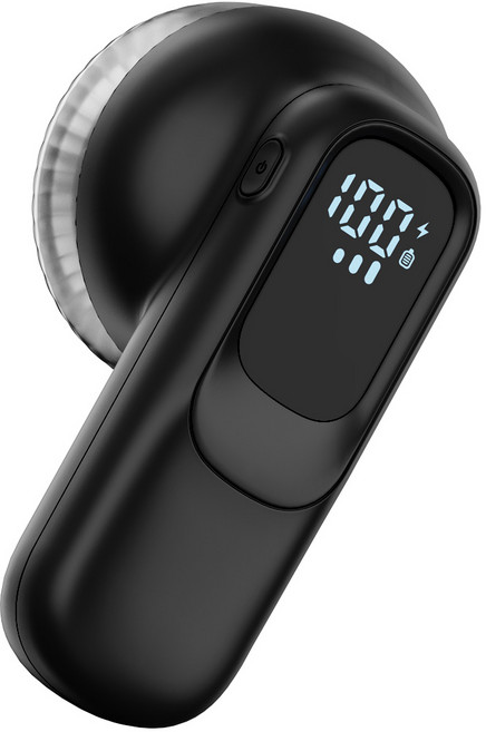 일리온 세탁소용 6중날 헤드일체형 휴대용 LED 무선 보풀제거기, 블랙