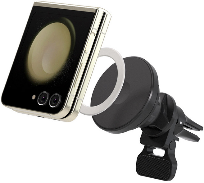 주파집 분리형 차량용 맥세이프 무선충전 거치대, 블랙, CWC04CP