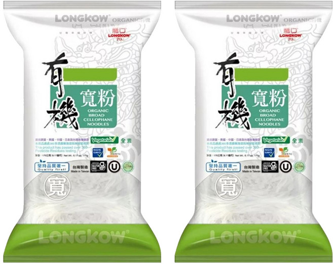 龍口 有機寬粉五把, 175g, 2包