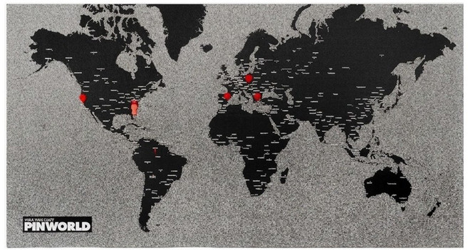 Palomar 拼世界地圖 羊毛氈 旅行 掛飾 (198 x 124cm) 黑色