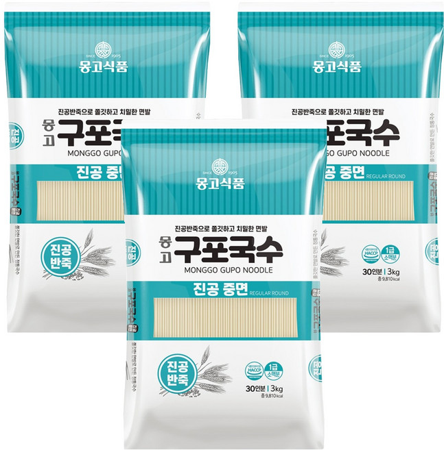 몽고간장 구포국수 진공중면, 3kg, 3개