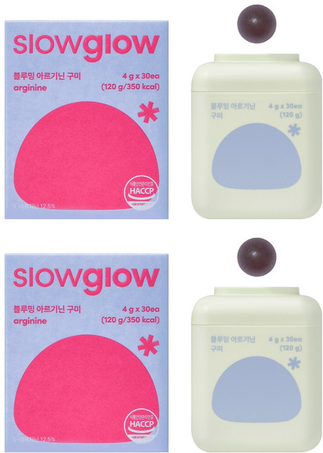 슬로우글로우 블루밍 아르기닌 구미 4g, 2개, 30정