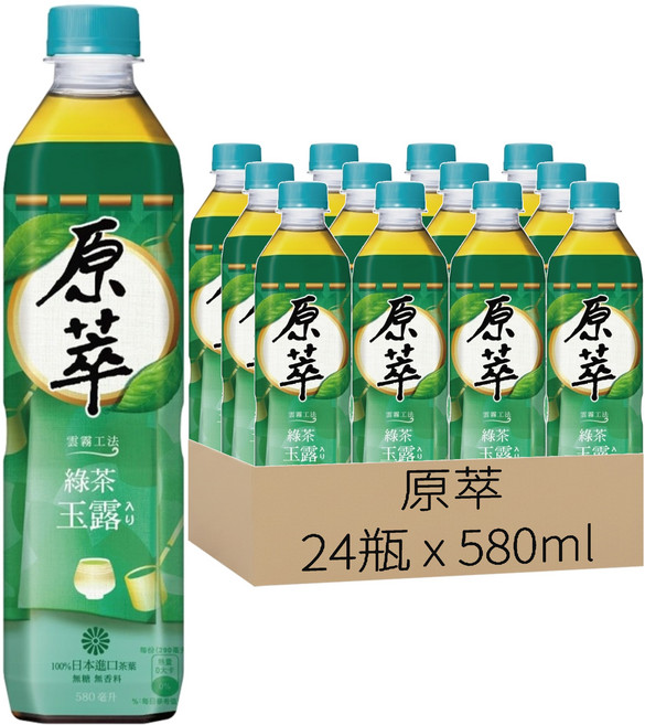 原萃 綠茶玉露, 580ml, 24瓶