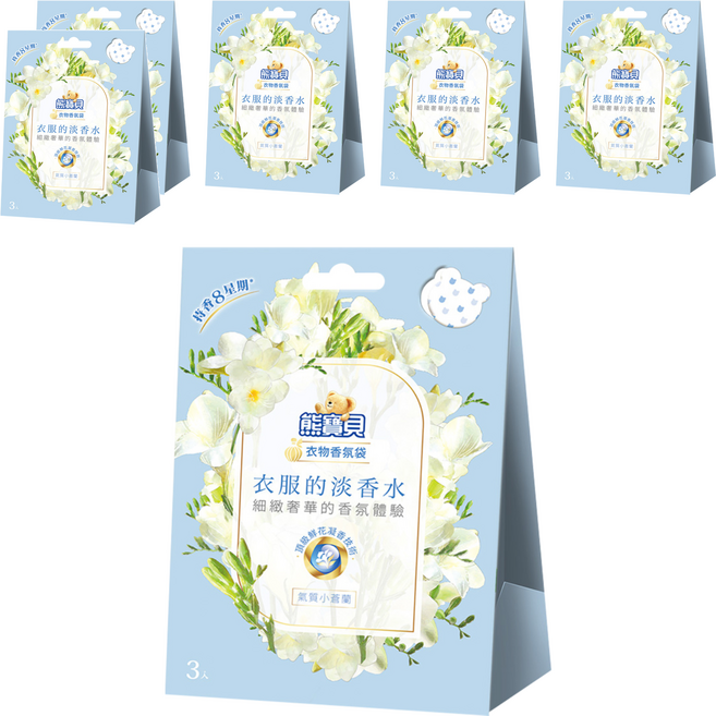 Snuggle 熊寶貝 衣物香氛袋, 氣質小蒼蘭, 21g, 6盒