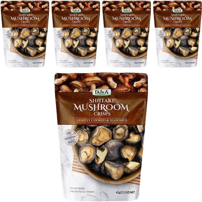 디제이앤에이 표고버섯 크리스피 오리지날맛 과자, 65g, 5개