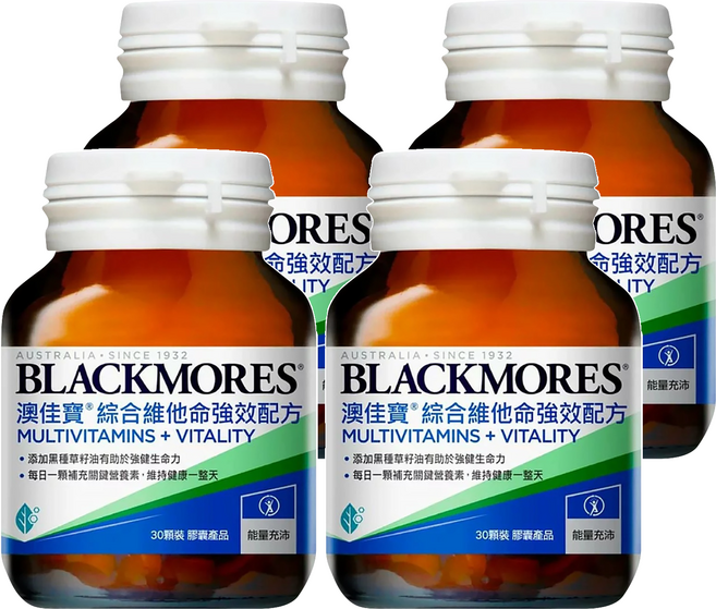 BLACKMORES 澳佳寶 綜合維他命強效配方膠囊, 30顆, 4罐