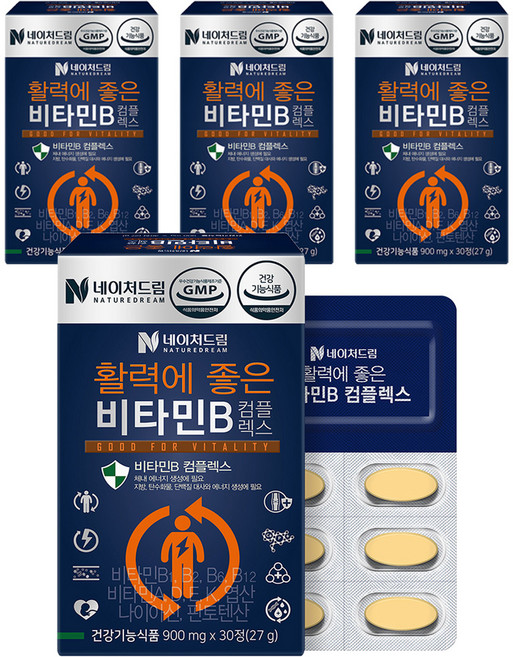 네이처드림 활력에 좋은 비타민B 컴플렉스, 30정, 4개