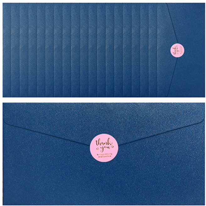 체리쉬 영아트 감사 봉투 20p + 스티커 30p, 네이비(봉투), 핑크(스티커), 1세트