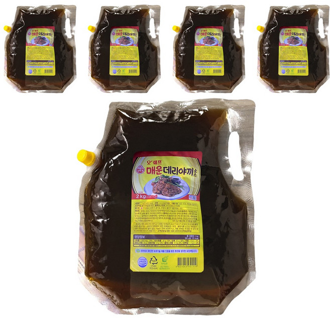 오뚜기 오쉐프 매운데리야끼 소스, 2kg, 5박스