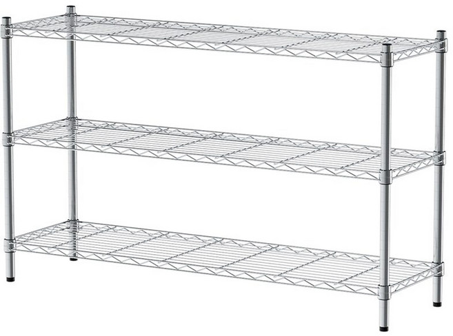 dayneeds 日需百備 輕型 電鍍 插管 三層架 鐵力士架/收納層架/鞋架/展示架/層架/鐵架, 銀色, 3層