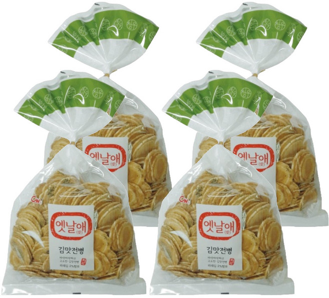 청우식품 옛날애 김맛전병, 250g, 4개