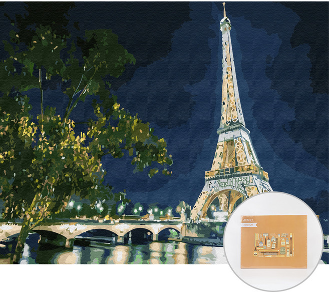 아트조이 DIY 명화 그리기 세트 40 x 50 cm 가로형, 에펠탑야경, 1개