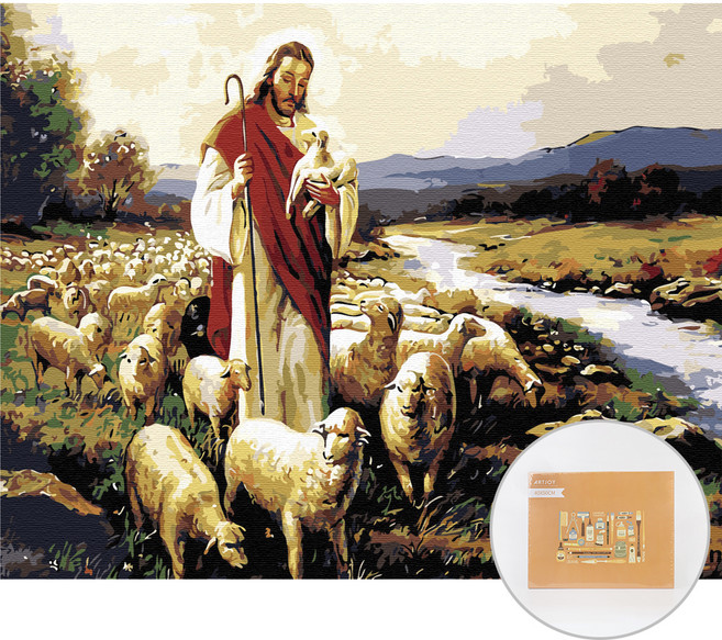 아트조이 DIY 명화 그리기 세트 40 x 50 cm 가로형, 예수와양, 1개