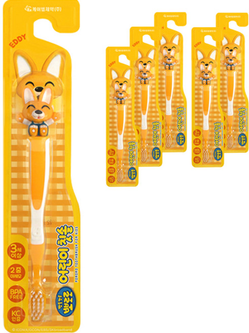 뽀로로 뽀로로와 친구들 유아 칫솔, 에디, 1개입, 6개