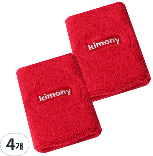 키모니 스포츠 손목 밴드 KSA508, 4개, 레드