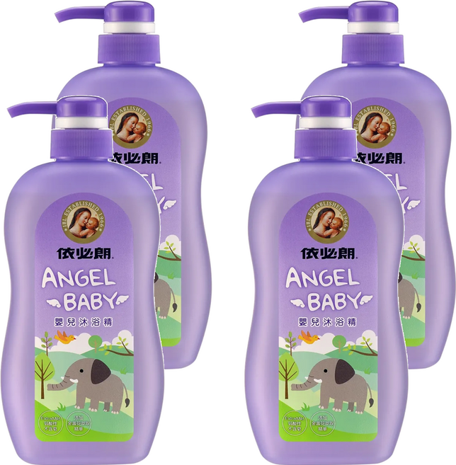 依必朗 Angel Baby 嬰兒沐浴精, 600ml, 4瓶