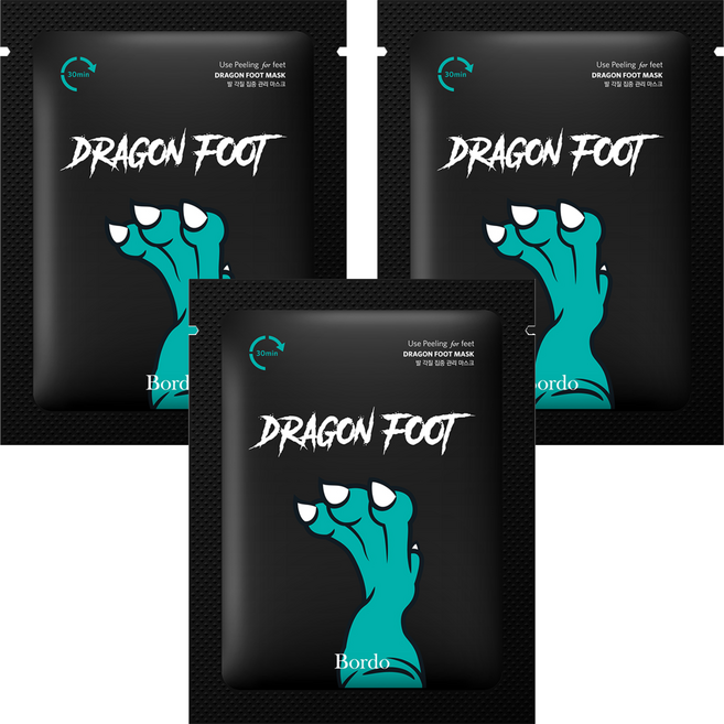 Bordo 드래곤 풋 필링 마스크, 20g, 3개