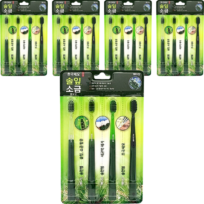 메디안 송천염 미세모 칫솔, 4개입, 5개