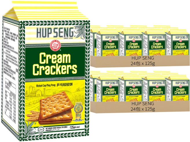 HUP SENG 乒乓原味蘇打餅, 125g, 48包