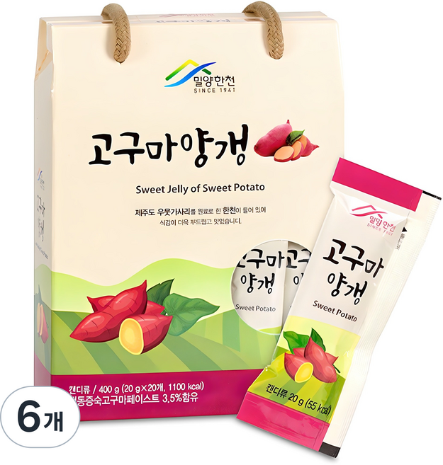 밀양한천 고구마양갱, 400g, 6개