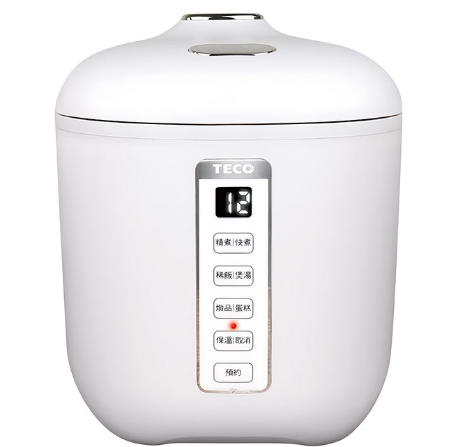 TECO 東元 多功能微電腦電子鍋 七種烹調模式 1.2L容量 24小時預約功能, XYFYC0277, 白色
