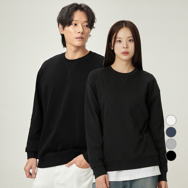 CARET 柔軟特級雙面布料領口設計素色大學T恤