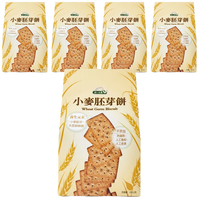 統一生機 小麥胚芽餅, 336g, 5包
