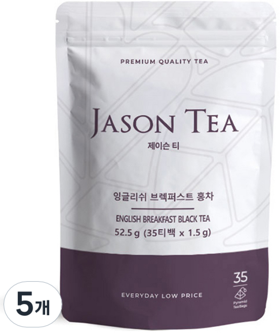 제이슨티 잉글리쉬 브렉퍼스트 홍차, 1.5g, 35개입, 5개
