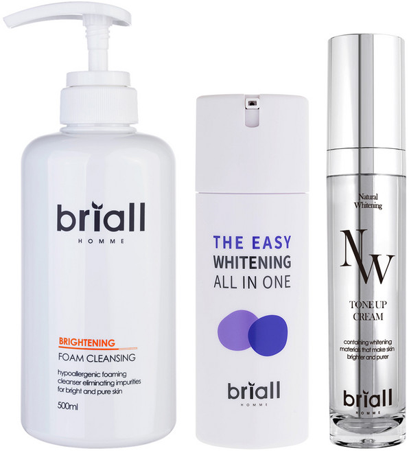 브리올옴므 브라이트닝 폼 클렌징 + 더 이지 화이트닝 올인원 로션 + 내츄럴 화이트닝 톤업 크림 세트, 1세트