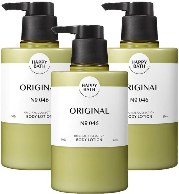 해피바스 오리지널컬렉션 바디로션 오리지널향, 500g, 3개