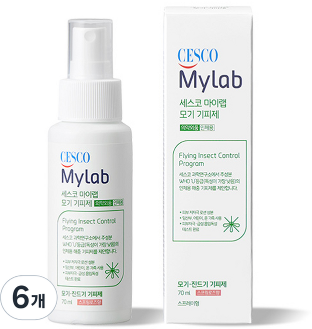 세스코마이랩 모기 기피제, 6개, 70ml