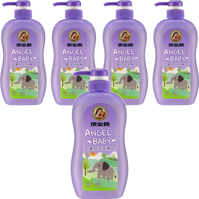 依必朗 Angel Baby 嬰兒沐浴精, 600ml, 5瓶