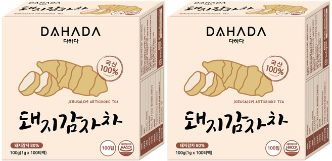 다하다 티백 돼지감자차, 1g, 100개입, 2개