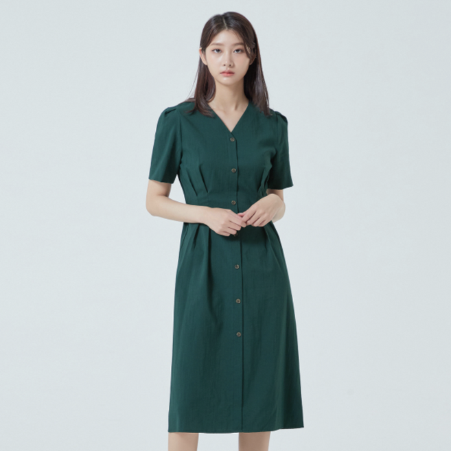 미쏘 허리 턱포인트 롱 원피스