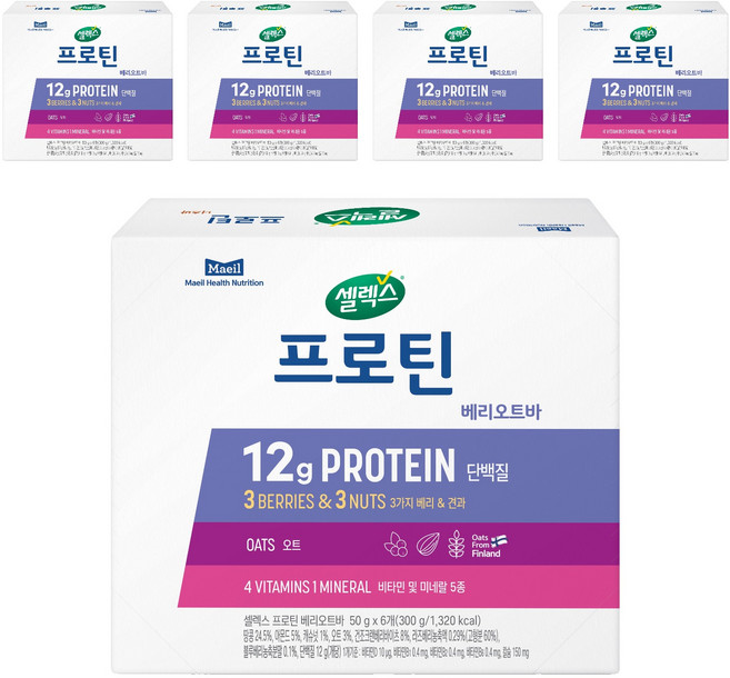 Selex 高蛋白能量棒 莓果堅果口味, 300g, 5盒