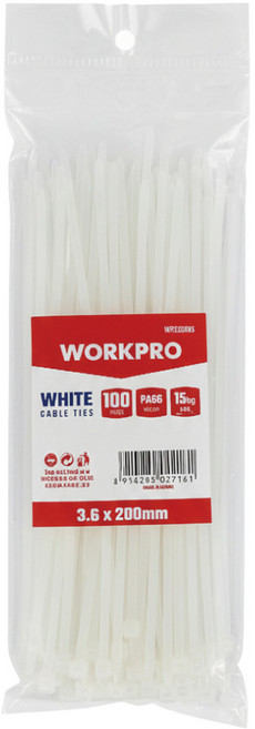 워크프로 케이블타이 WP329005 100p, 1개, 백색
