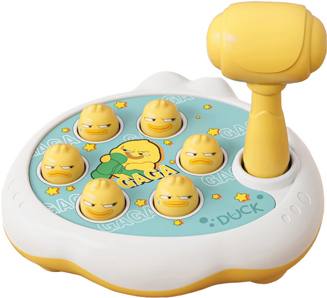 歡樂打地鼠遊戲 敲打地鼠玩具 無須電池 235g, 黃色, 1組