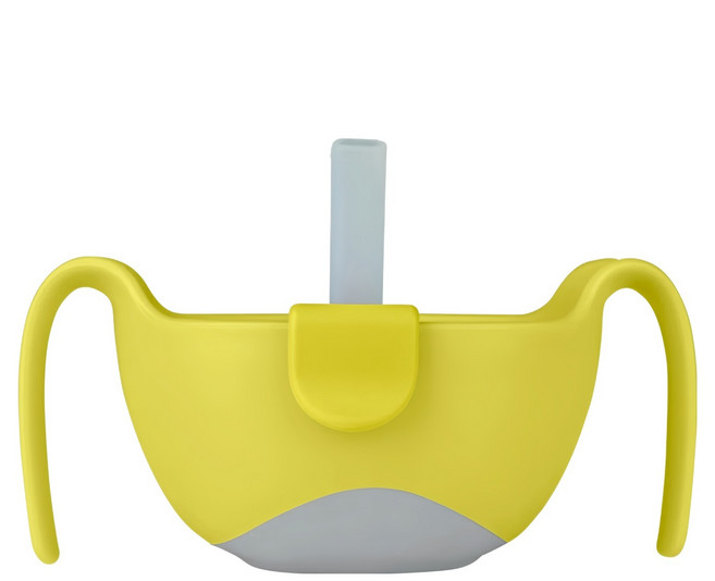 b.box 專利吸管三用碗 251ml 8.5oz, 檸檬黃, 1組