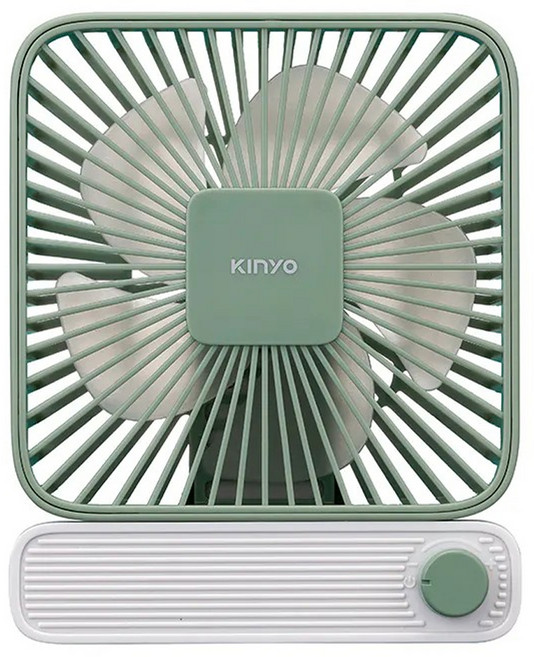 KINYO 復古靜音充電風扇, UF-2652, 綠色