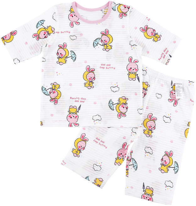 메이키즈 아동용 우비레빗 7부 변화지 상하의 세트