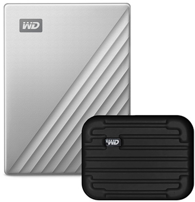 WD My Passport Ultra Type C 휴대용 외장하드 + 파우치, 1TB, 실버