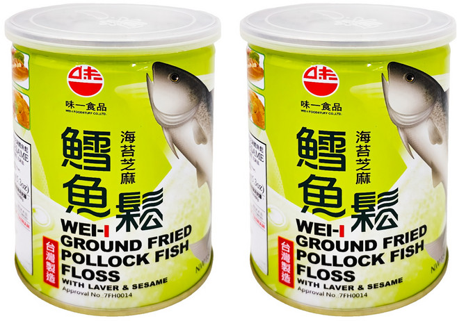 味一食品 海苔芝麻鱈魚鬆, 150g, 2罐