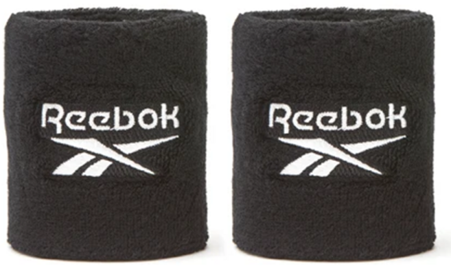 Reebok 銳步 棉質舒適運動護腕, 1雙, 黑色