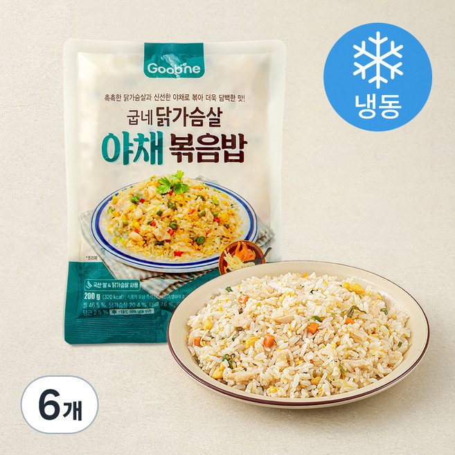 굽네 닭가슴살 야채볶음밥 (냉동), 200g, 6개